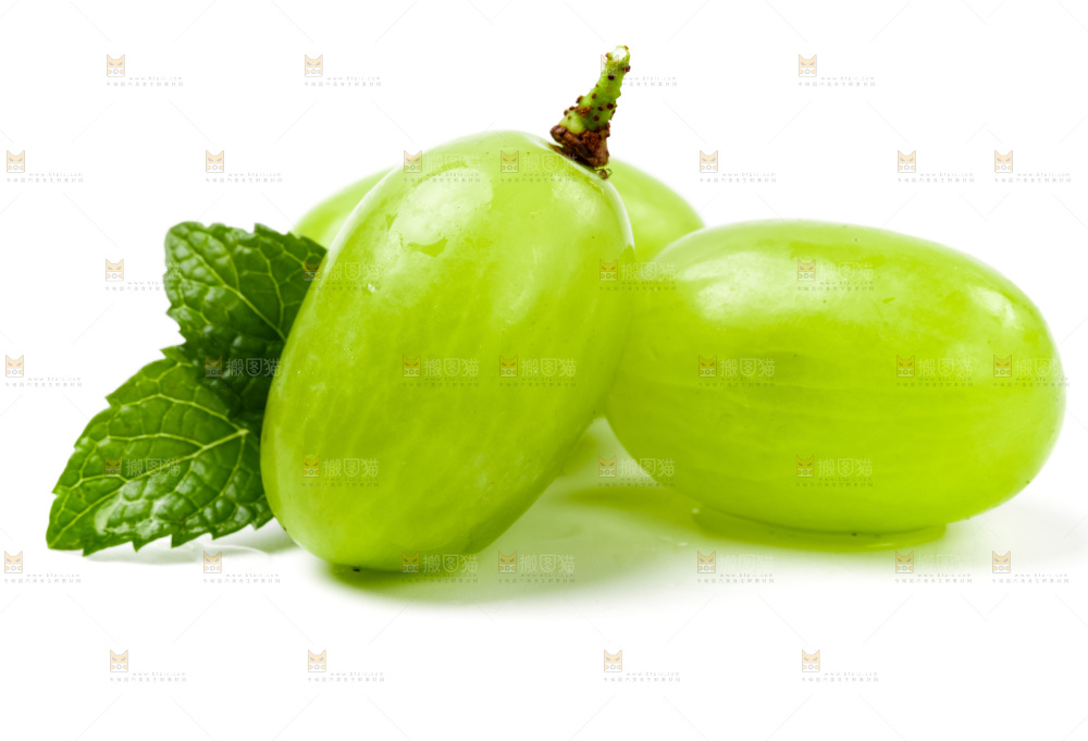 白底上放着新鲜青提