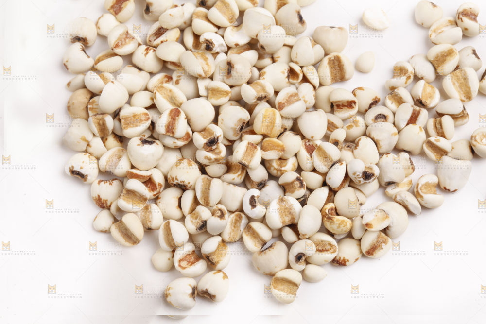 白底上放着薏米仁