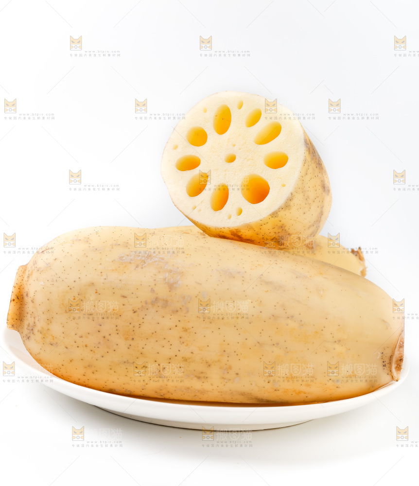 白底上的白莲藕