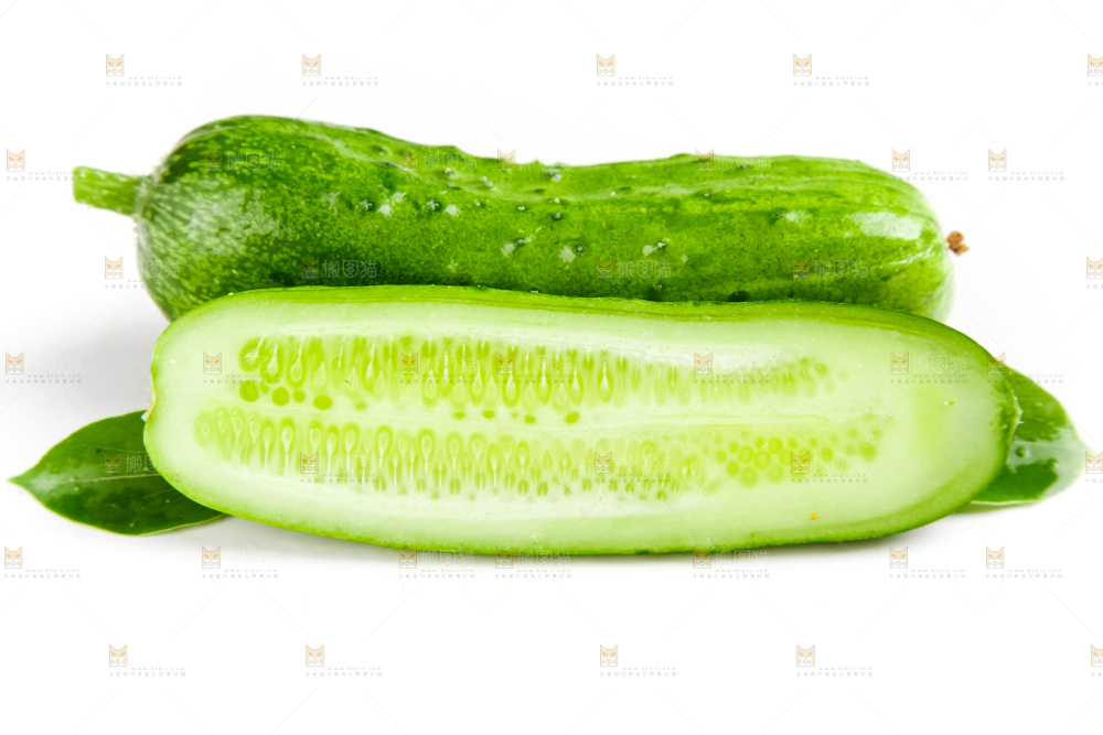 白底上的旱黄瓜
