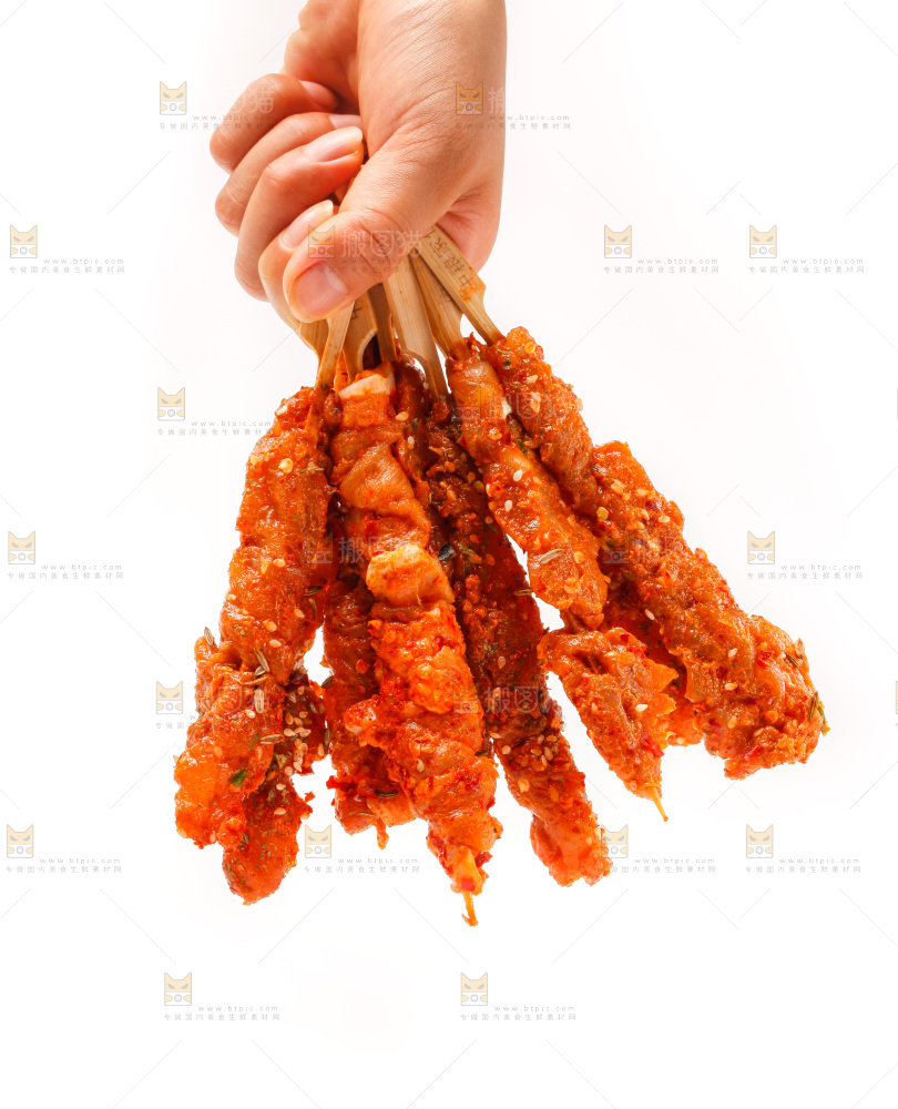 手拿肉串