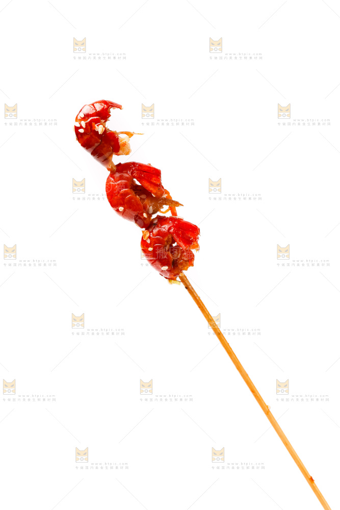 白底上的虾球串