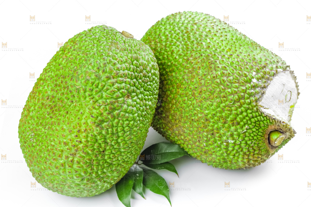 白底上放着海南红肉菠萝蜜