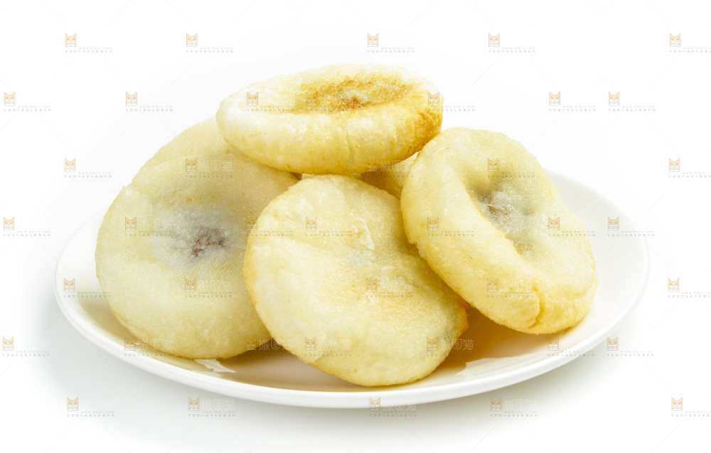 盘子里装红豆夹心糍粑