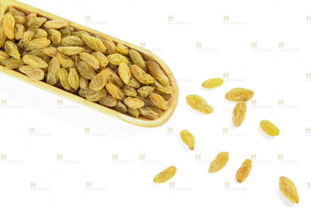 白底上的绿葡萄干