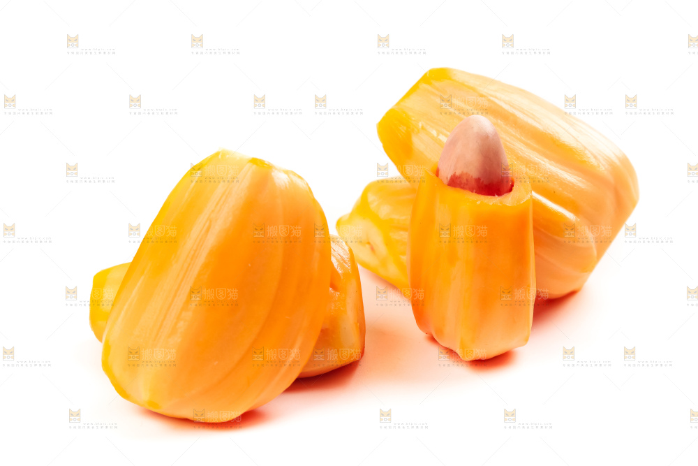白底上放着红心菠萝蜜
