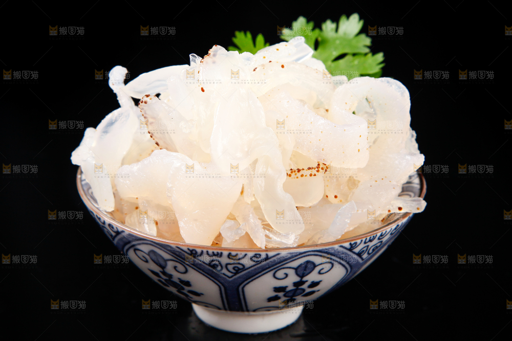 黑底上的珊瑚海蜇