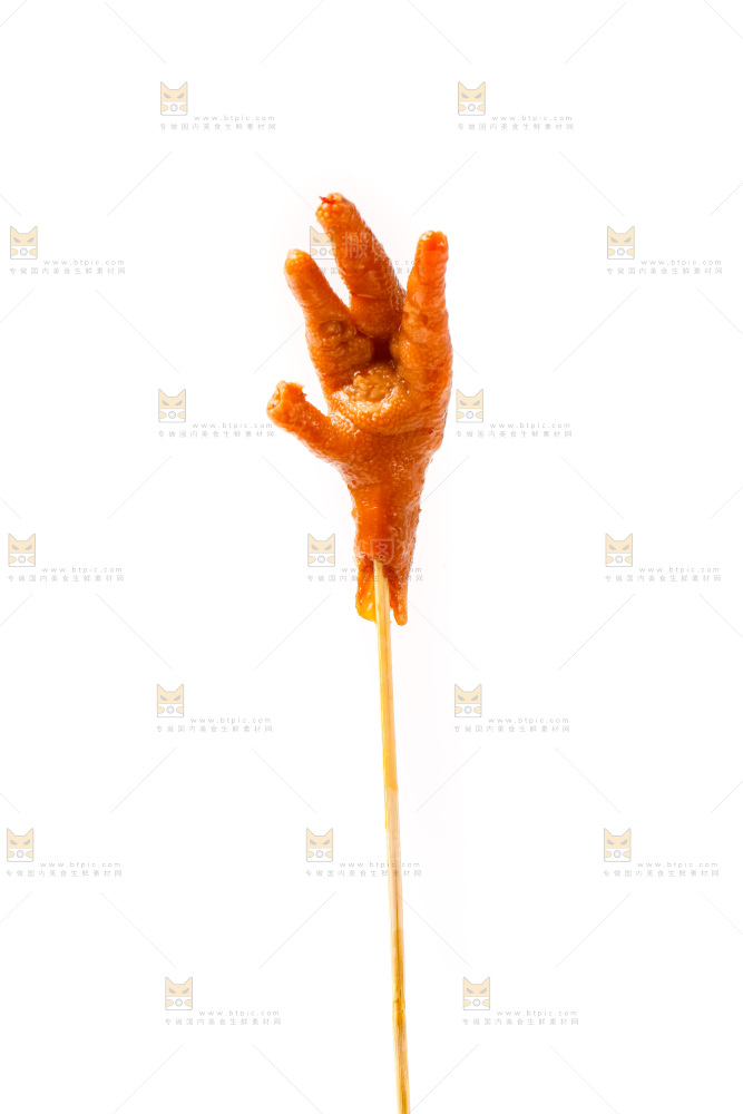 白底上的鸡爪串