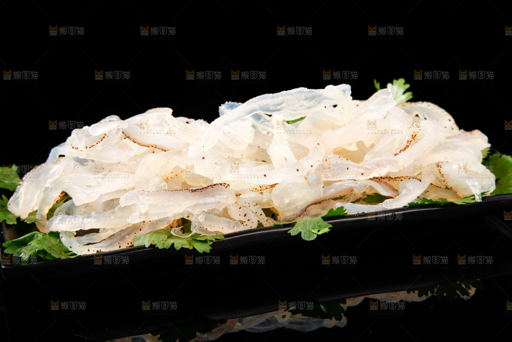 黑底上的珊瑚海蜇