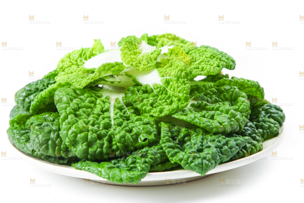 白底上的奶油白菜