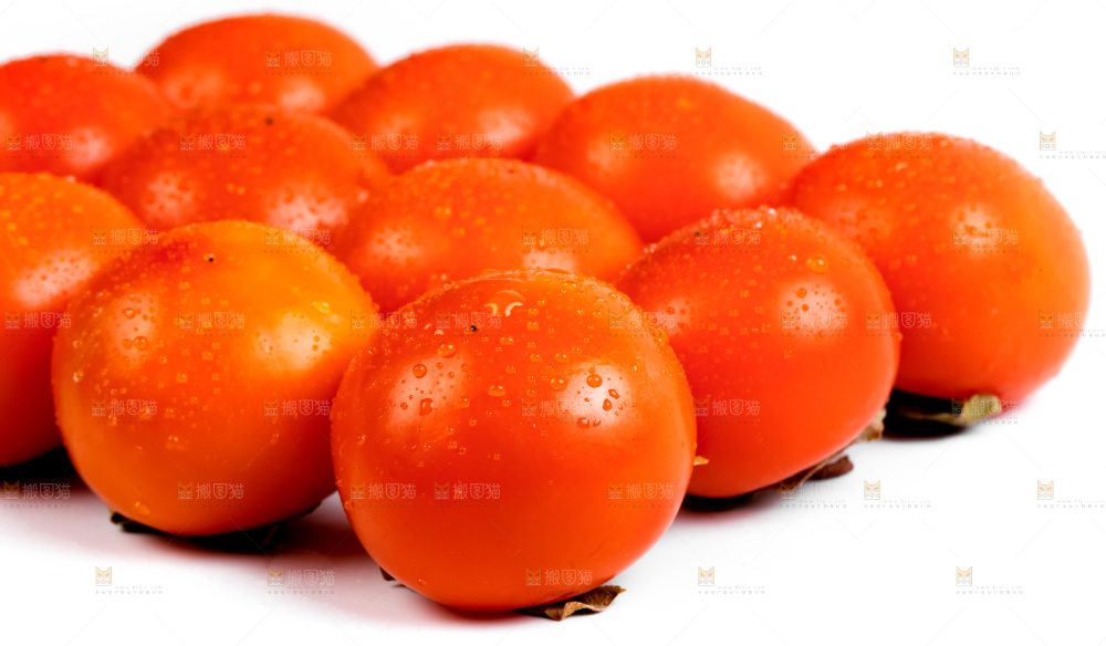 白底上的水晶柿子