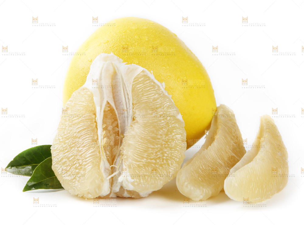 白底上放着平和白心蜜柚