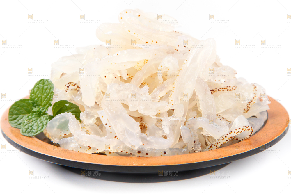 白底上的白花海蜇丝