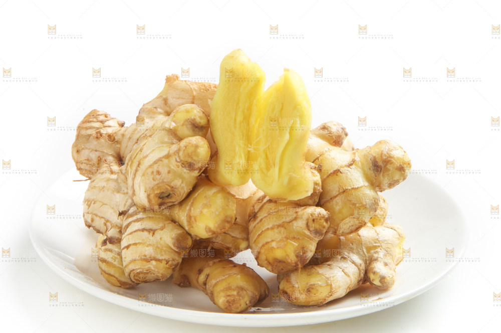 白底上的小黄姜