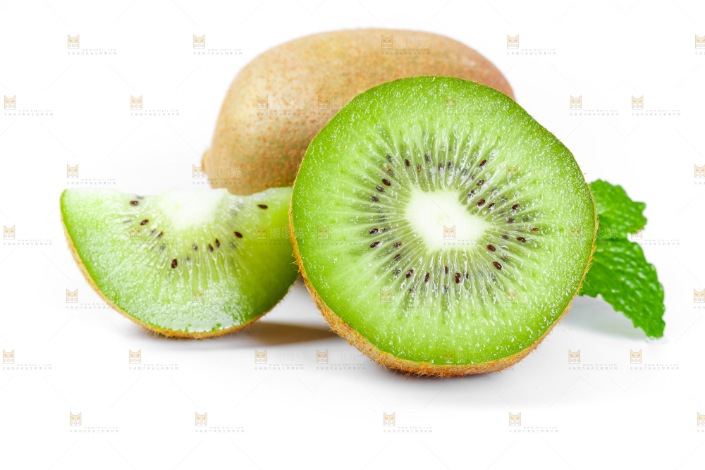 白底上放着猕猴桃