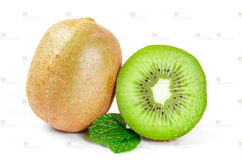 白底上放着猕猴桃