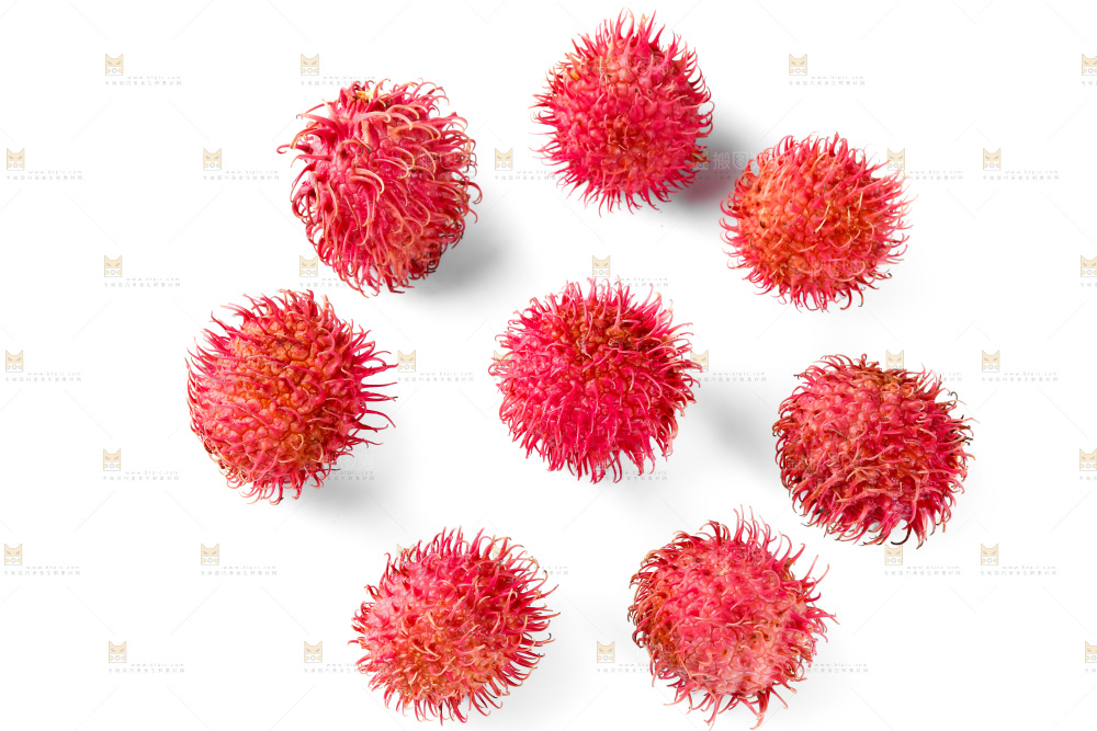 白底上的海南红毛丹