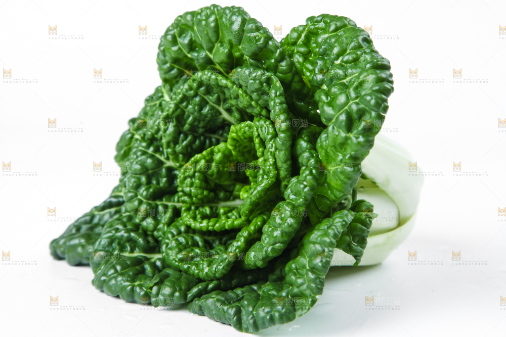 白底上放着奶油小白菜