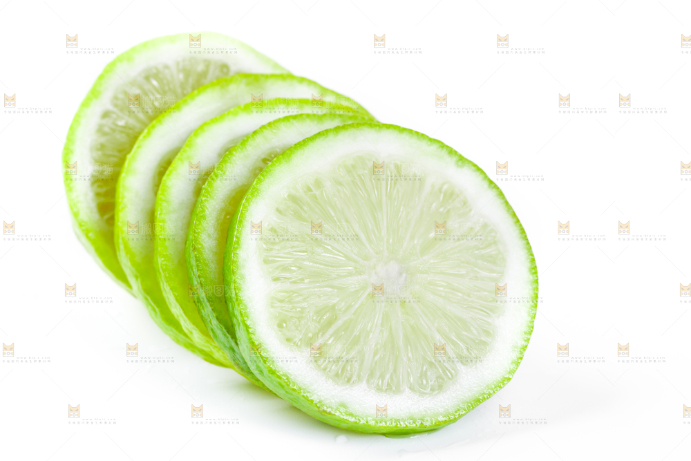 白底上的海南香水柠檬