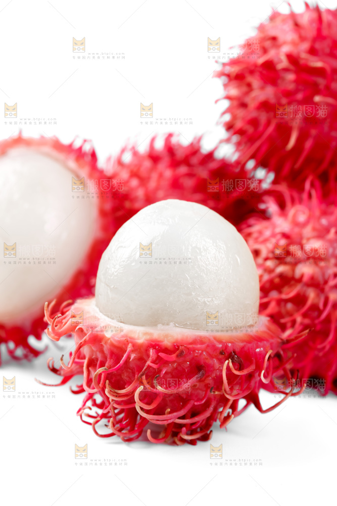 白底上的海南红毛丹