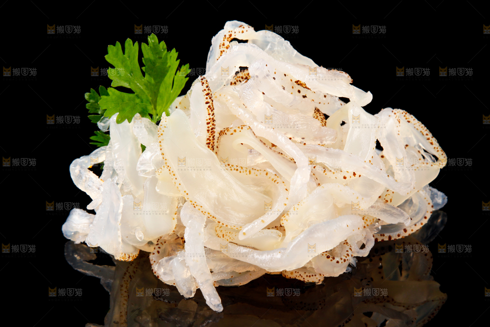 黑底上的珊瑚海蜇