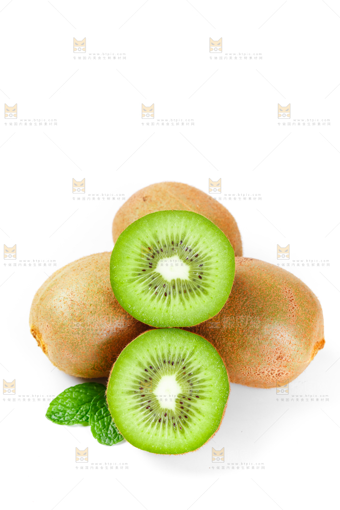 白底上放着猕猴桃