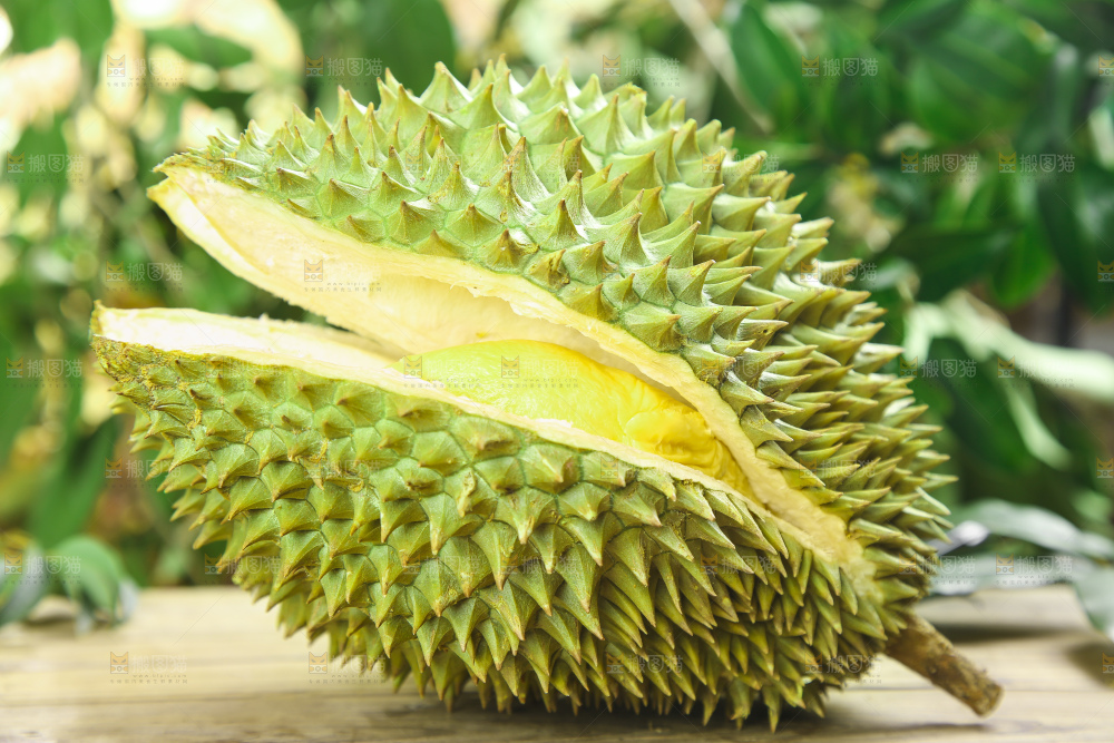 木板上的金枕头榴莲