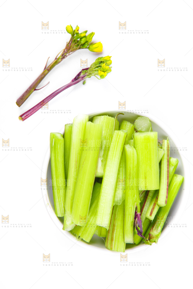 白底上放着紫菜苔