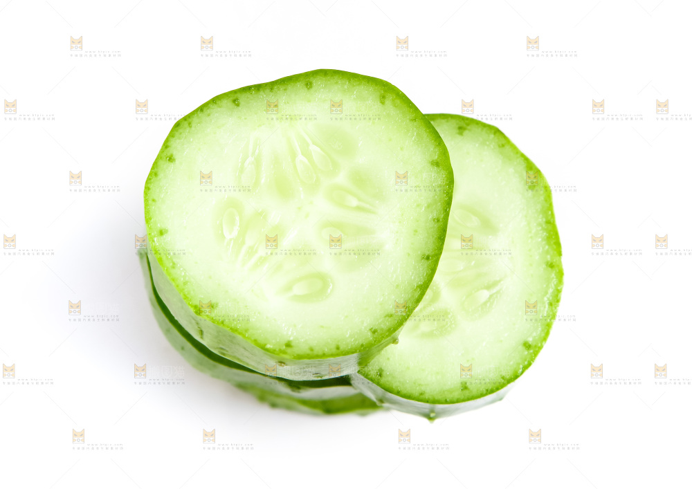 白底上的小黄瓜