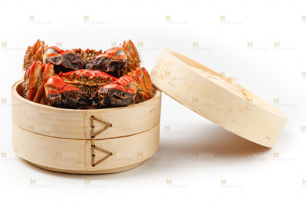 白底上的大闸蟹