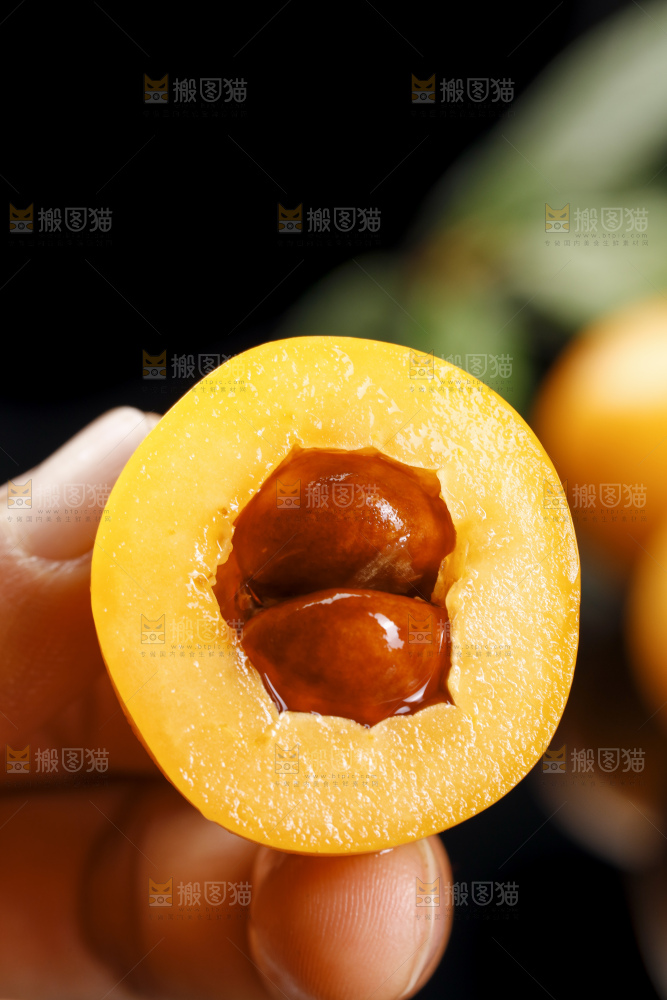 黑底上的米易枇杷