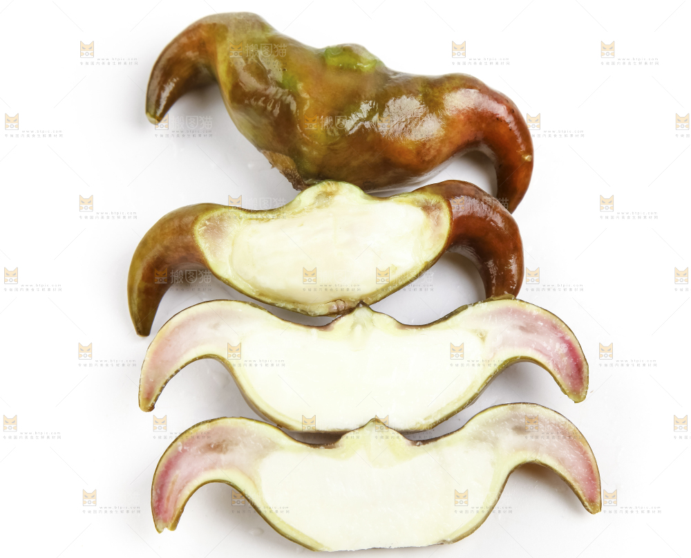 白底上放着洪湖菱角