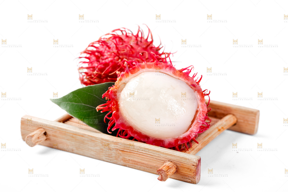 白底上的海南红毛丹