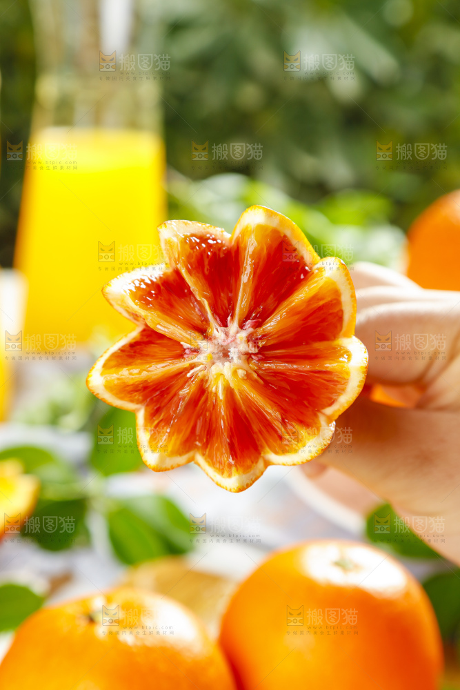 手里拿着塔罗科血橙
