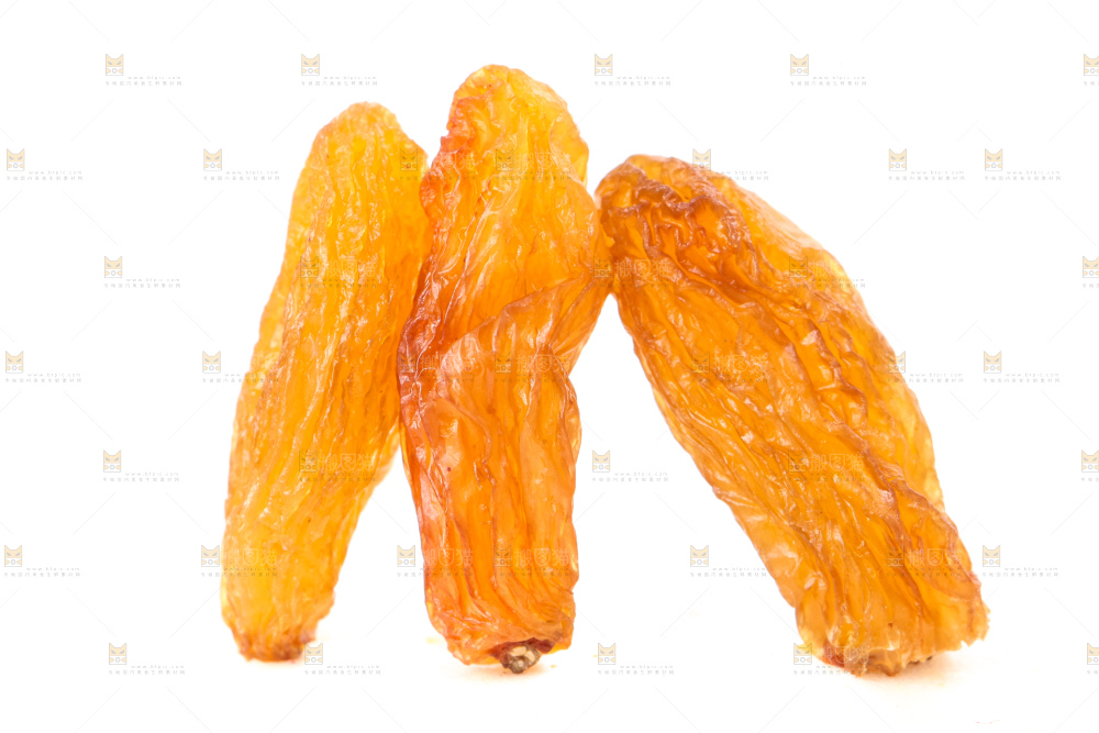 白底上放着黄葡萄干