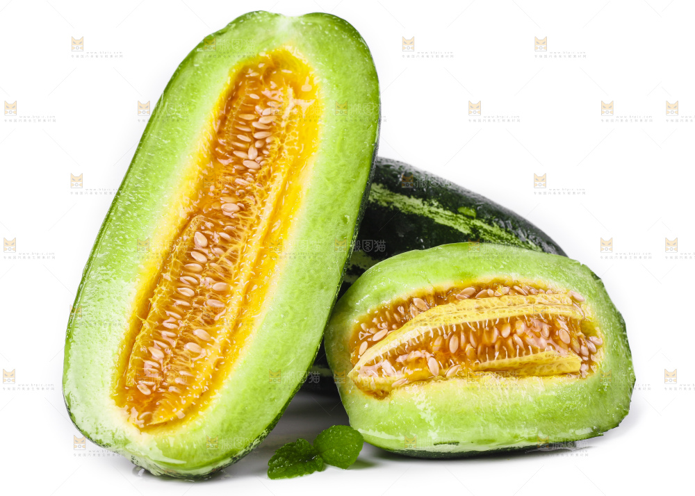 白底上放着博洋甜瓜