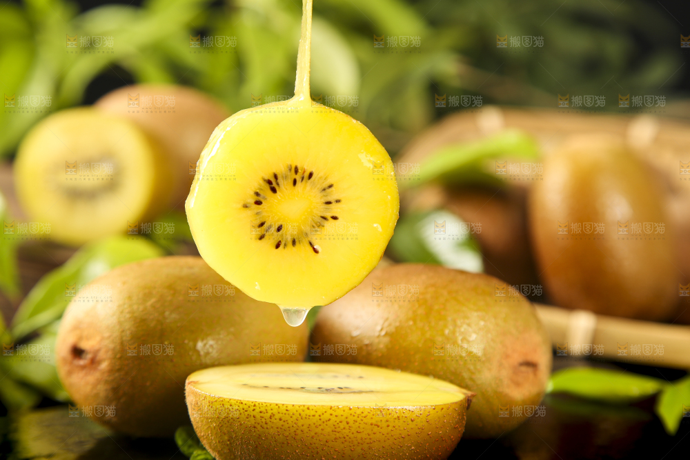 手里拿着黄心奇异果