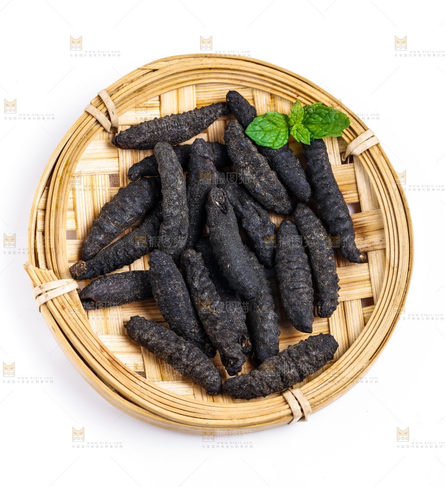 篮子里装着野生海参