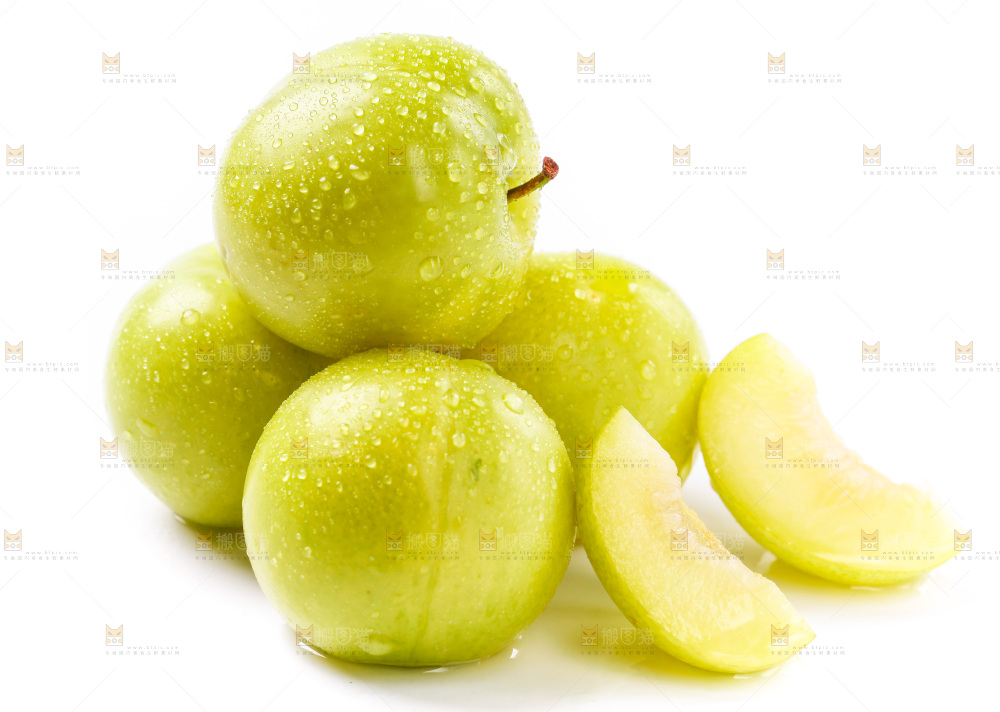 白底上摆放着黄金奈李