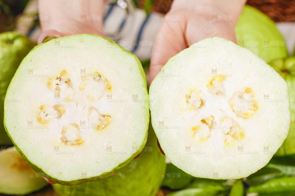 手里捧着白心芭乐