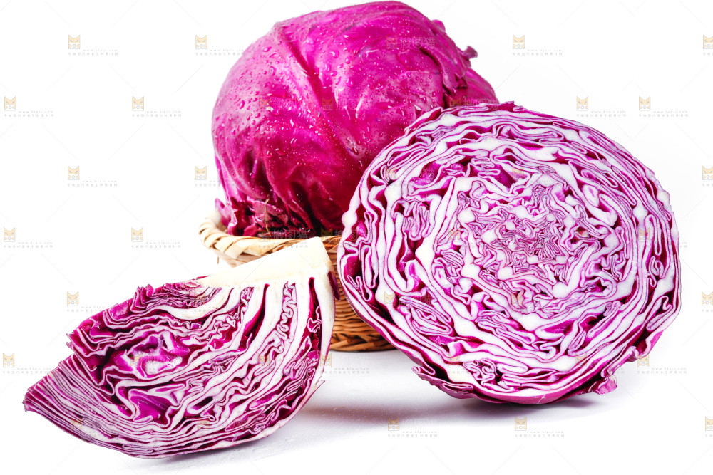 白底上放着甘蓝