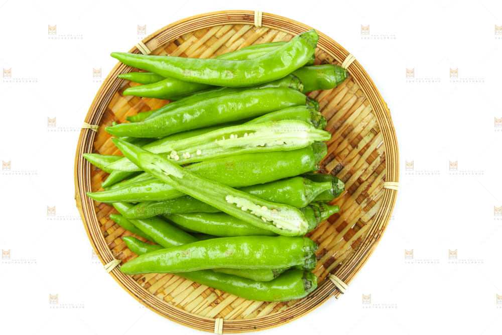 篮子里的新鲜杭椒