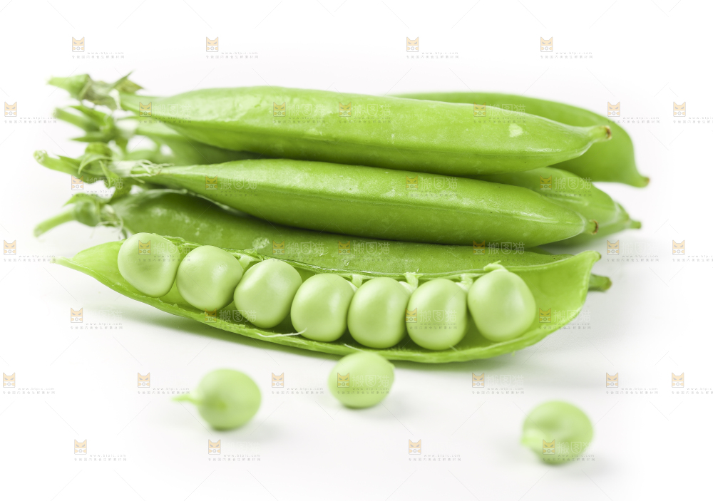 白底上的豌豆粒