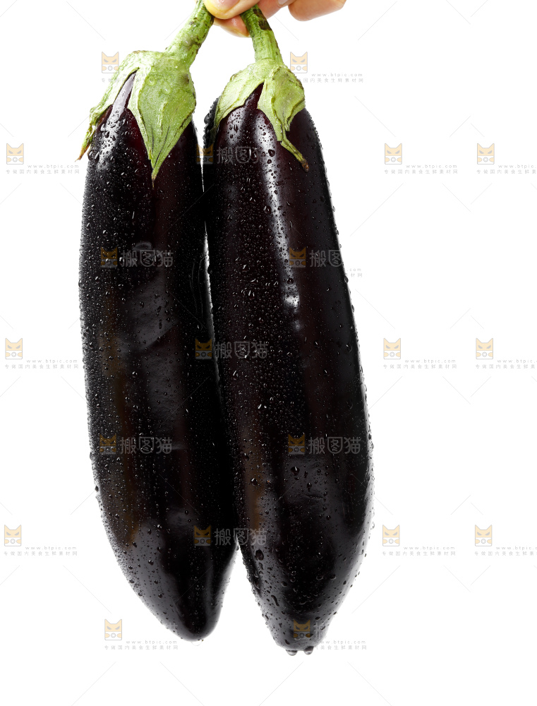 白底上的紫茄子
