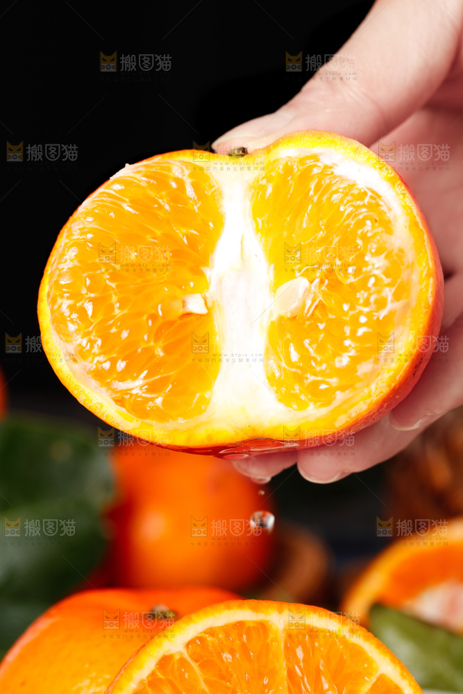 手里拿着新鲜沃柑