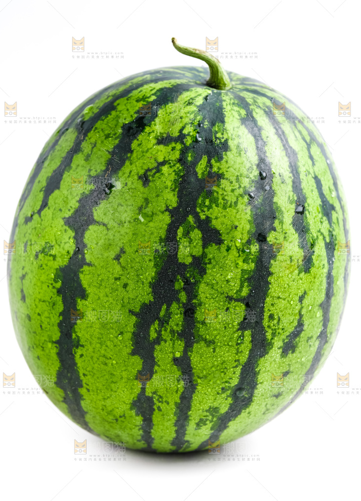 白底上摆放着麒麟瓜