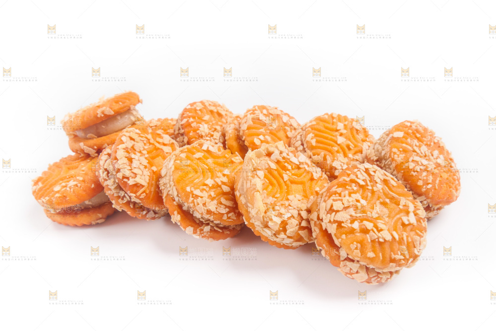 白底上的饼干