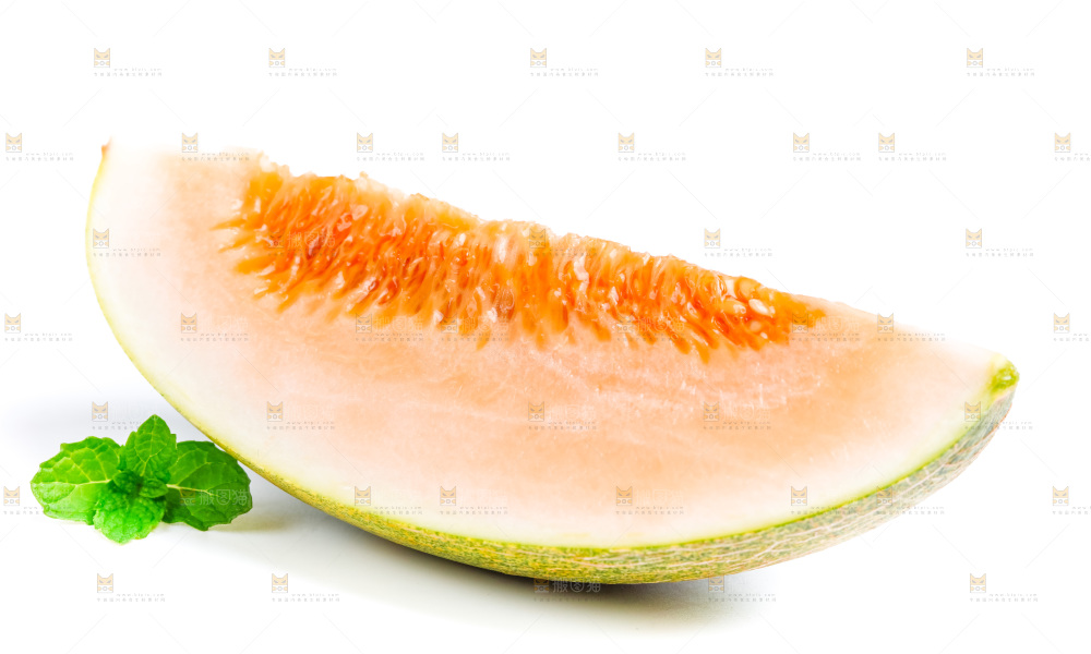 白底上的哈密瓜