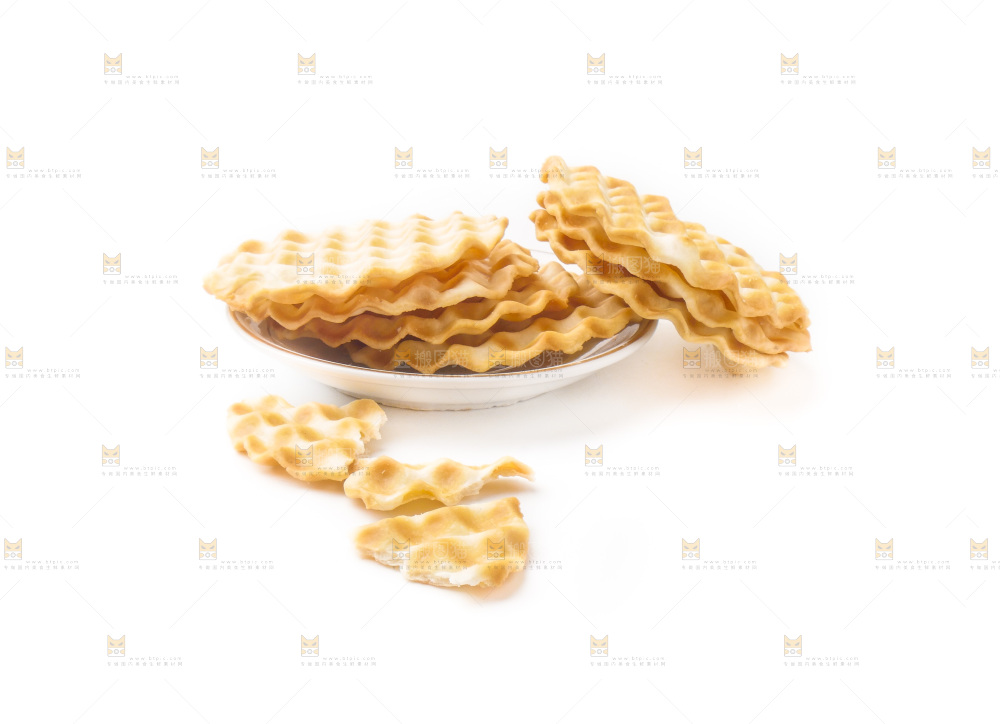 白底上的饼干