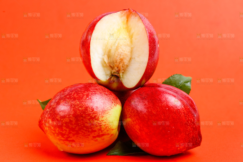 浅底上的白心油桃